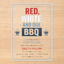 Rode Witte en Verwacht BBQ Baby Shower Uitnodiging
