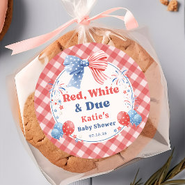 Rode Witte En Verwacht Patriottische Baby Shower S Ronde Sticker