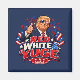 Rode Witte en Yuge Vlagschaduwen Vierkant Magneet