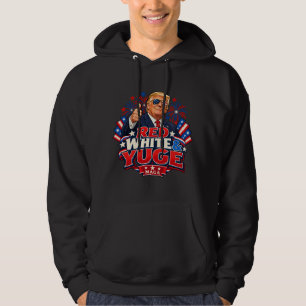 Rode Witte en Yuge Vlagtinten Hoodie
