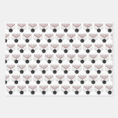 Rode, witte en zwarte bowlingballen en spelden inpakpapier vel (Voorkant)