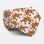 Rode, witte en zwarte grillige paddenstoel doodle stropdas (Opgerold)