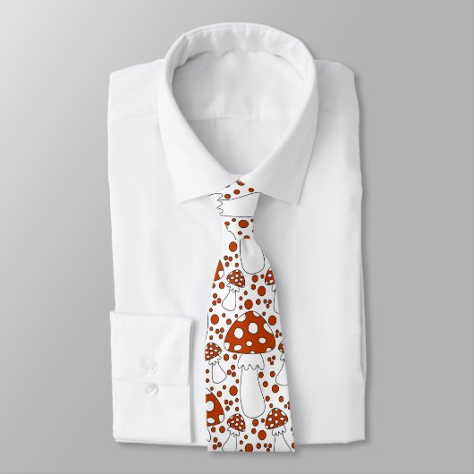 Rode, witte en zwarte grillige paddenstoel doodle stropdas (Gebonden)