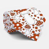 Rode, witte en zwarte grillige paddenstoel doodle stropdas (Opgerold)