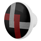 Rode, witte en zwarte knop voor geometrische klepp (Rechts)