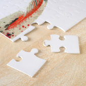 Rode, witte en zwarte koi vis legpuzzel (Zijkant)