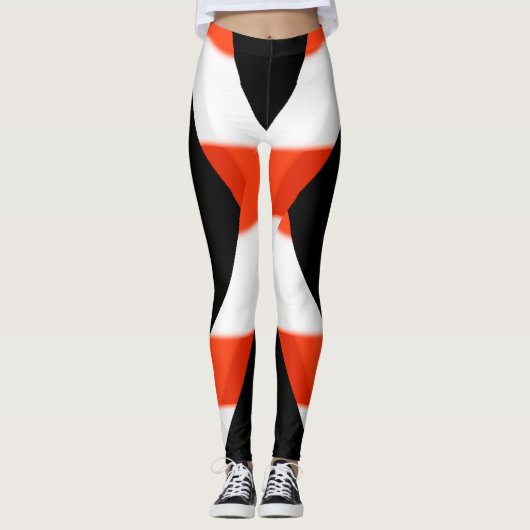 Rode, witte en zwarte Leggings (Voorkant)