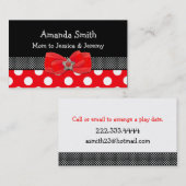 Rode, witte en zwarte pooltas — mama kaart contactkaartje (Voorkant / Achterkant)