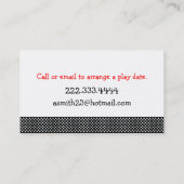 Rode, witte en zwarte pooltas — mama kaart contactkaartje (Achterkant)