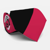 Rode witte en zwarte rode streep stropdas (Opgerold)