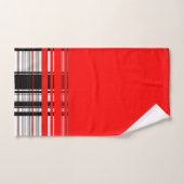 Rode witte en zwarte strepen bad handdoek (Handdoek)