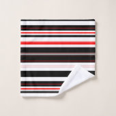 Rode witte en zwarte strepen bad handdoek (Wasdoekje)