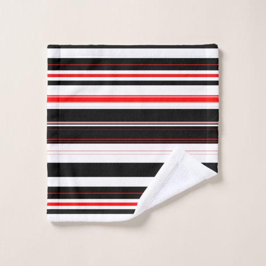 Rode witte en zwarte strepen bad handdoek (Wasdoekje)