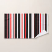 Rode witte en zwarte strepen bad handdoek (Handdoek)
