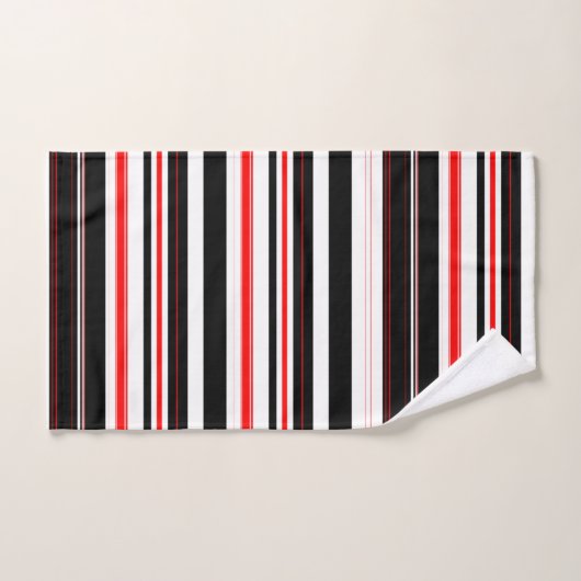Rode witte en zwarte strepen bad handdoek (Handdoek)