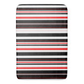 Rode witte en zwarte strepen badmat (Voorkant Verticaal)