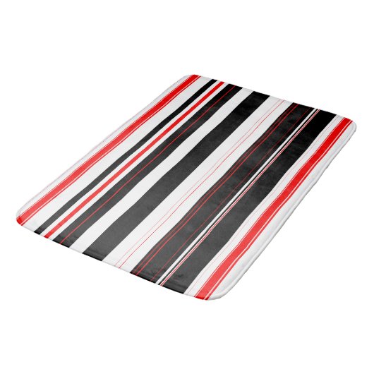 Rode witte en zwarte strepen badmat (Gekanteld)