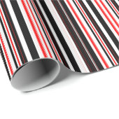Rode witte en zwarte strepen cadeaupapier (Rol Hoek)
