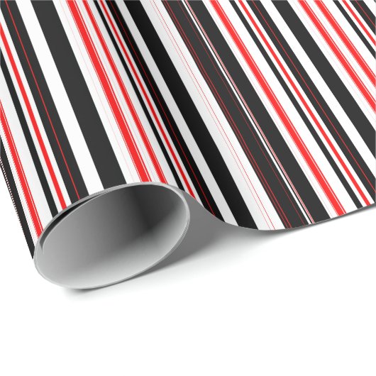 Rode witte en zwarte strepen cadeaupapier (Rol Hoek)