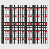 Rode witte en zwarte strepen cadeaupapier (Vlak)