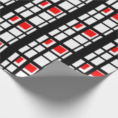 Rode witte en zwarte strepen cadeaupapier (Hoek)