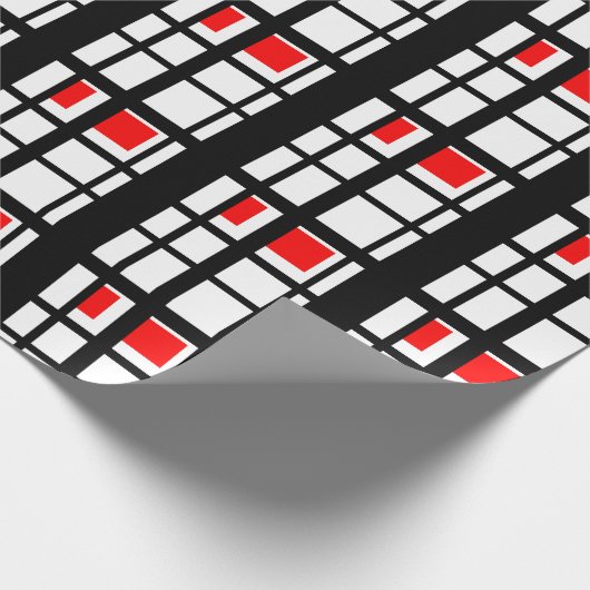 Rode witte en zwarte strepen cadeaupapier (Hoek)