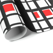 Rode witte en zwarte strepen cadeaupapier (Rol Hoek)