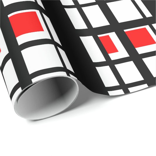 Rode witte en zwarte strepen cadeaupapier (Rol Hoek)