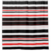 Rode witte en zwarte strepen douchegordijn (Voorkant)