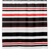 Rode witte en zwarte strepen douchegordijn (Voorkant)