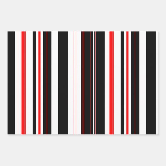 Rode witte en zwarte strepen inpakpapier vel (Voorkant 2)