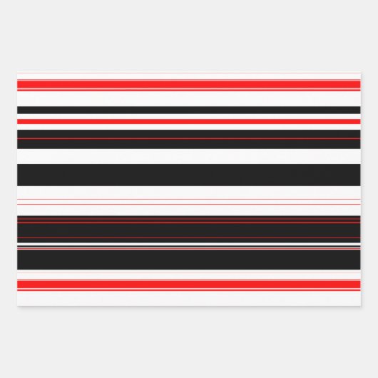 Rode witte en zwarte strepen inpakpapier vel (Voorkant)