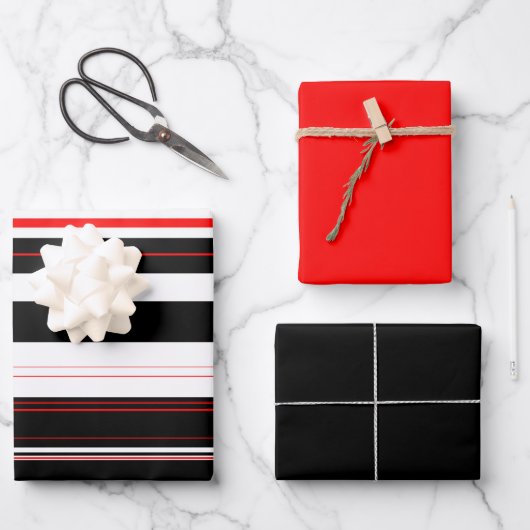 Rode witte en zwarte strepen inpakpapier vel (Voorkant)