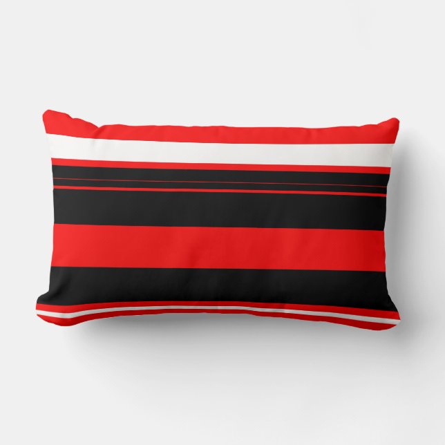 Rode witte en zwarte strepen kussen (Voorkant)