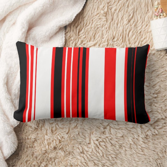 Rode witte en zwarte strepen kussen (Deken)