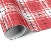 rode witte en zwarte tartaanvis cadeaupapier (Rol Hoek)