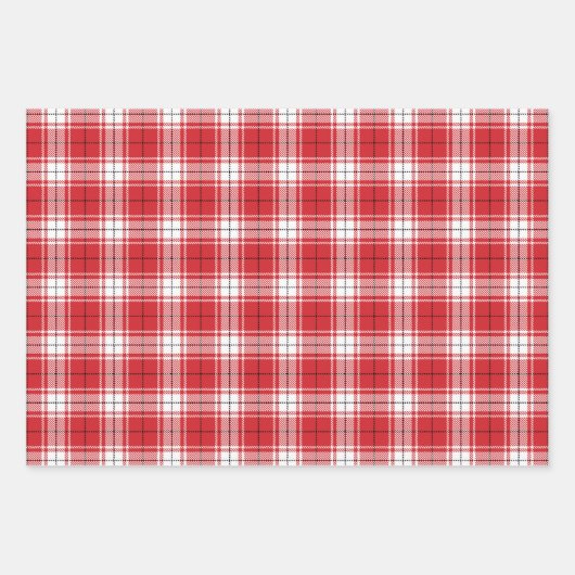  rode witte en zwarte tartaanvis inpakpapier vel (Voorkant 3)