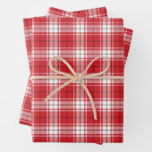  rode witte en zwarte tartaanvis inpakpapier vel (In situ)