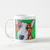 Rode/witte Engelse bull Terrier Koffiemok (Links)