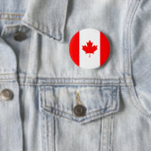 Rode Witte Esdoornblad Canada Vlag Ronde Button 5,7 Cm (In situ)