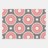 Rode witte etnische mozaïekgeometrische patronen inpakpapier vel (Voorkant 3)