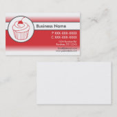 Rode witte fade cupcake aangepaste visitekaartjes (Voorkant / Achterkant)