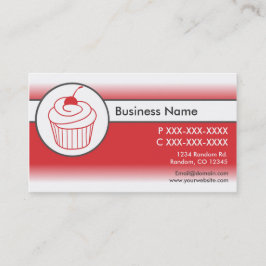 Rode witte fade cupcake aangepaste visitekaartjes
