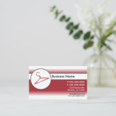 Rode witte fade kleding hanger visitekaartjes (Staand voorkant)