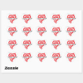 Rode Witte Filigree Hart Save the Date Sticker (Vel)