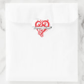 Rode Witte Filigree Hart Save the Date Sticker (Tas)