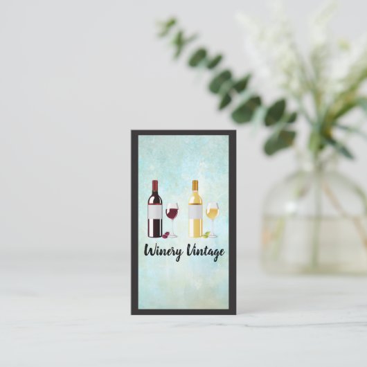 Rode witte flessen visitekaartje (Staand voorkant)