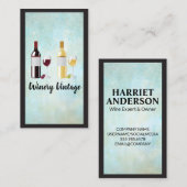 Rode witte flessen visitekaartje (Voorkant / Achterkant)