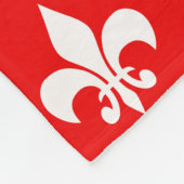 Rode Witte Fleur-de-lis Fleece Deken (Hoek)
