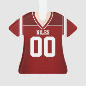 Rode/witte Football Jersey Ornament (achterkant)